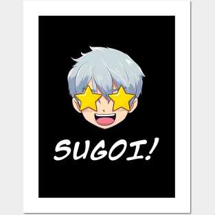 Amazed Anime Face Emoji Sugoi! - Anime Shirt Posters and Art